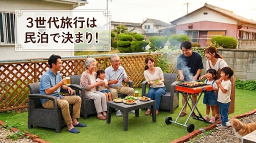 三世代旅行は民泊で決まり！10名まで泊まれる広々空間の魅力