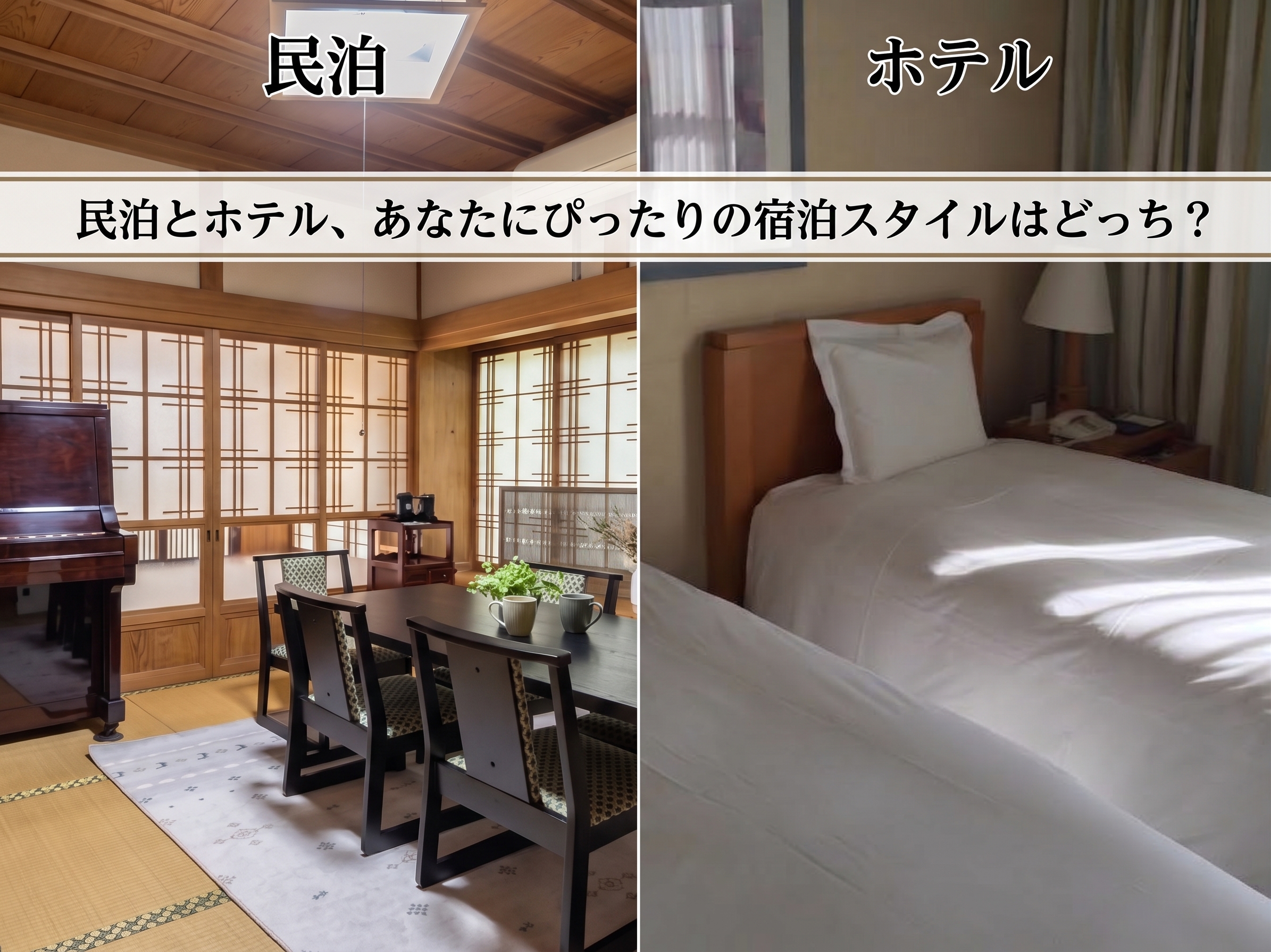 民泊とホテル、あなたにぴったりの宿泊スタイルはどっち？
