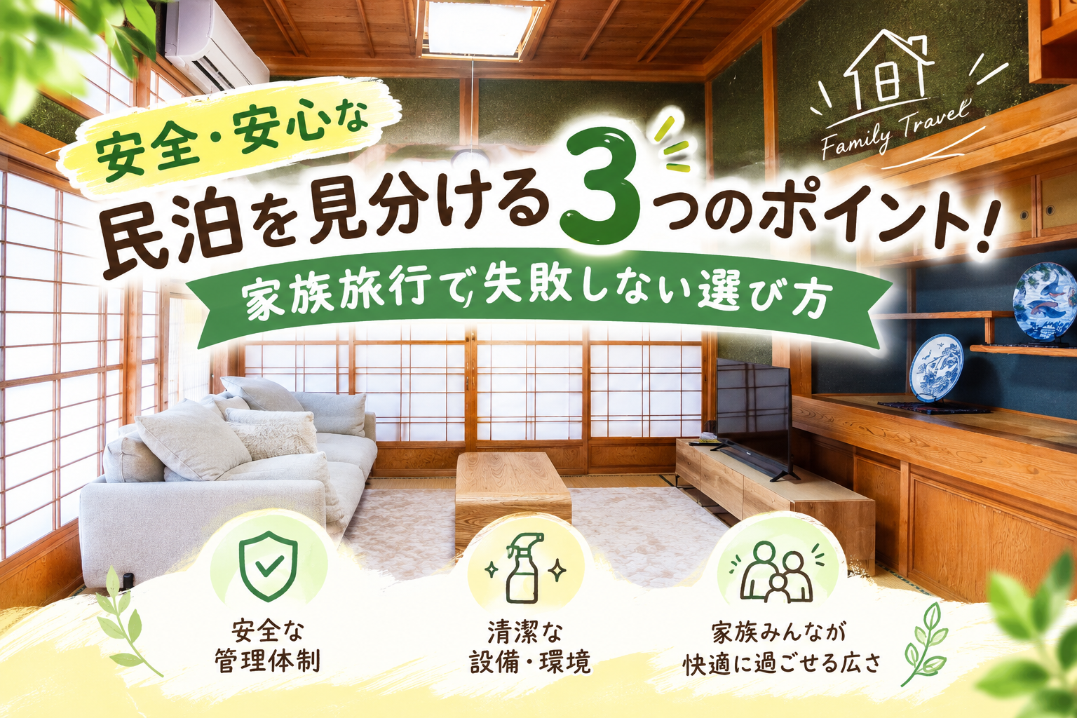 安全・安心な民泊を見分ける3つのポイント！家族旅行で失敗しない選び方