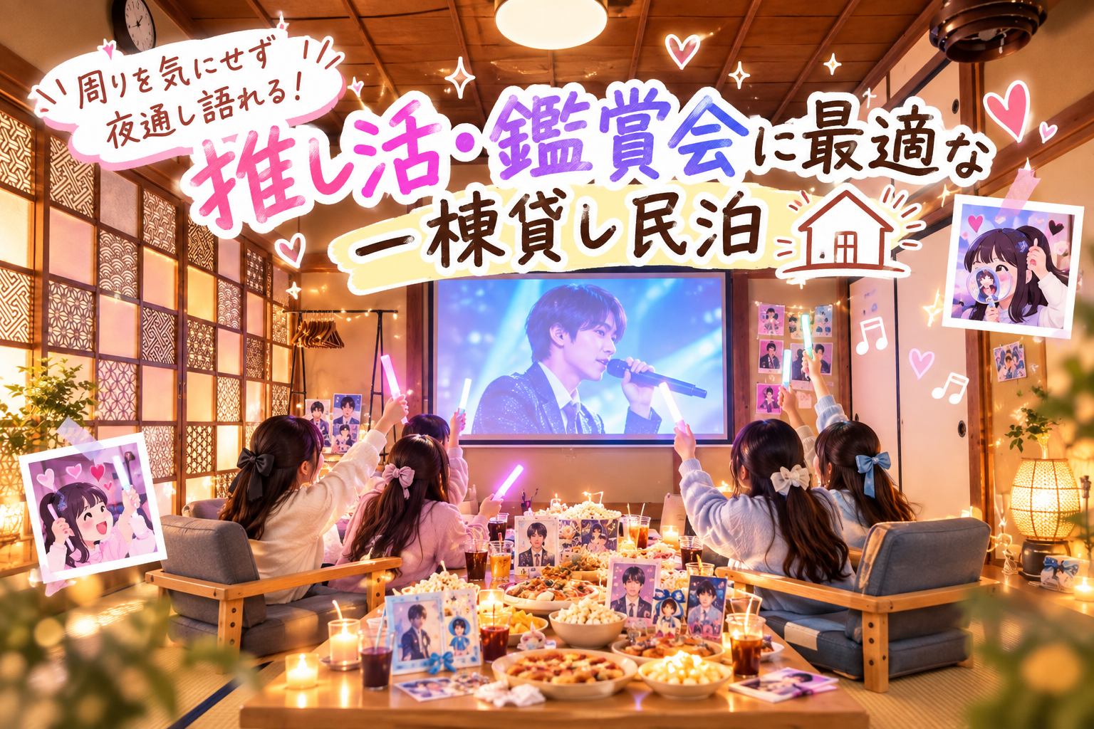 周りを気にせず夜通し語れる！推し活・鑑賞会に最適な一棟貸し民泊