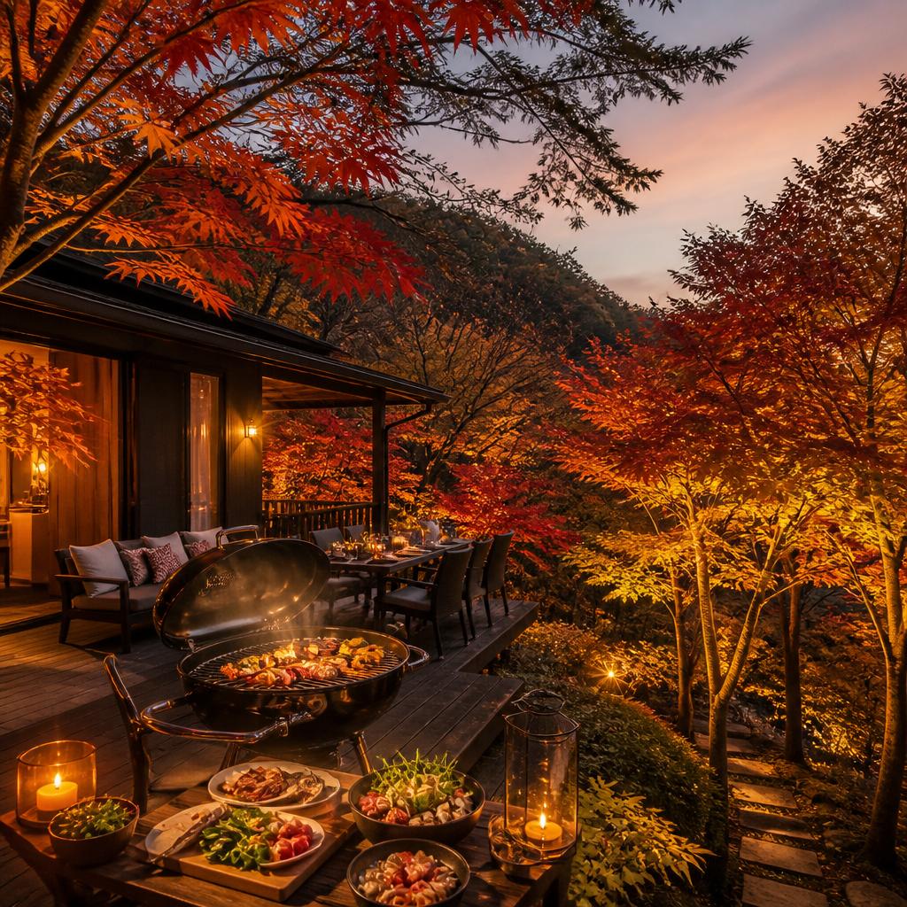 あしかがフラワーパークの近くで紅葉を満喫！家族や友人と一緒に楽しいバーベキューを彩る宿泊体験