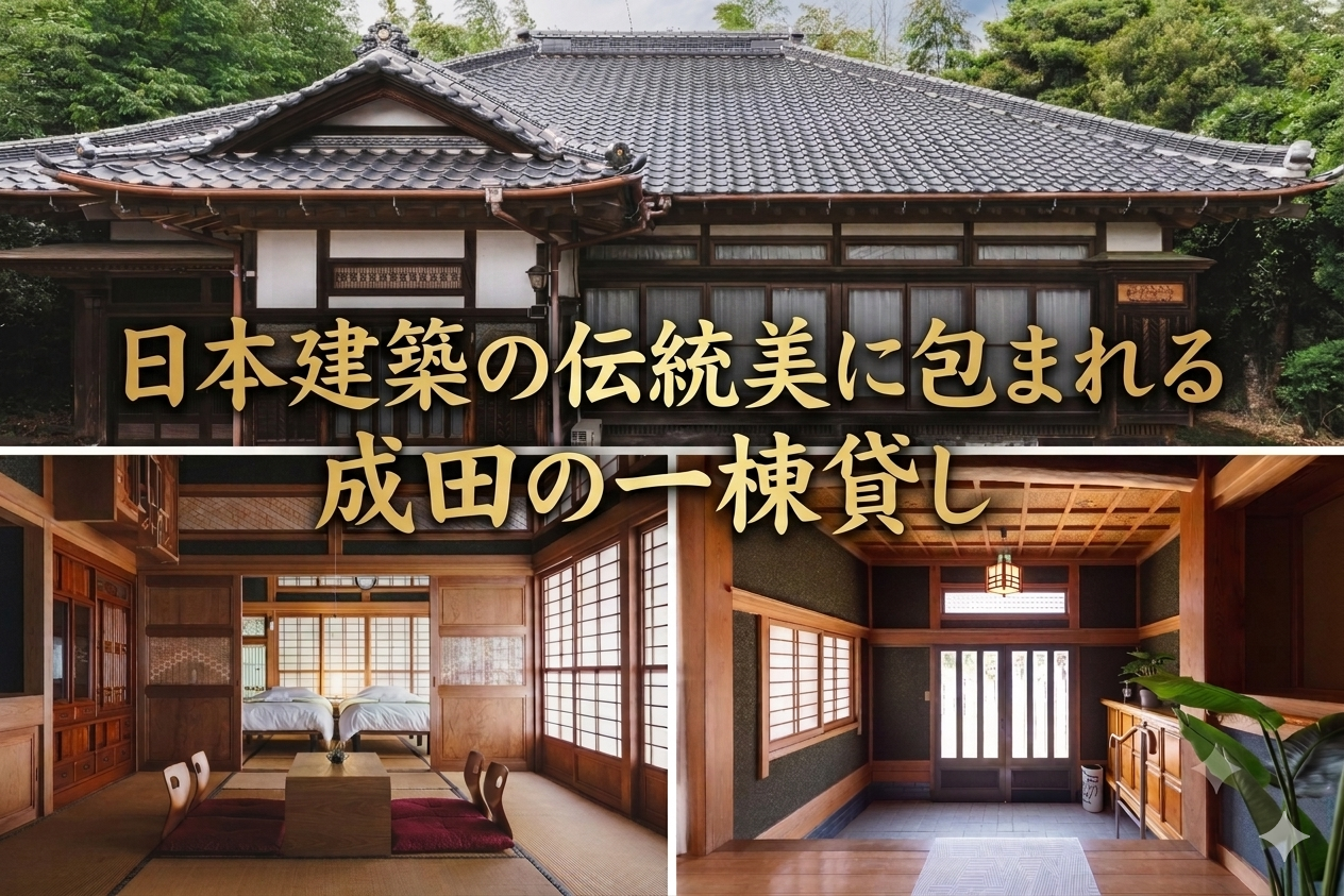 日本建築の伝統美に包まれる、成田の一棟貸し。