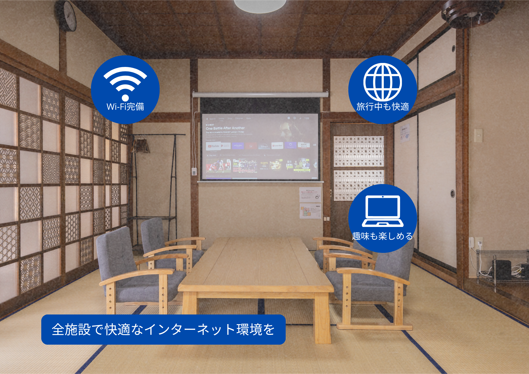 快適な滞在を約束する設備